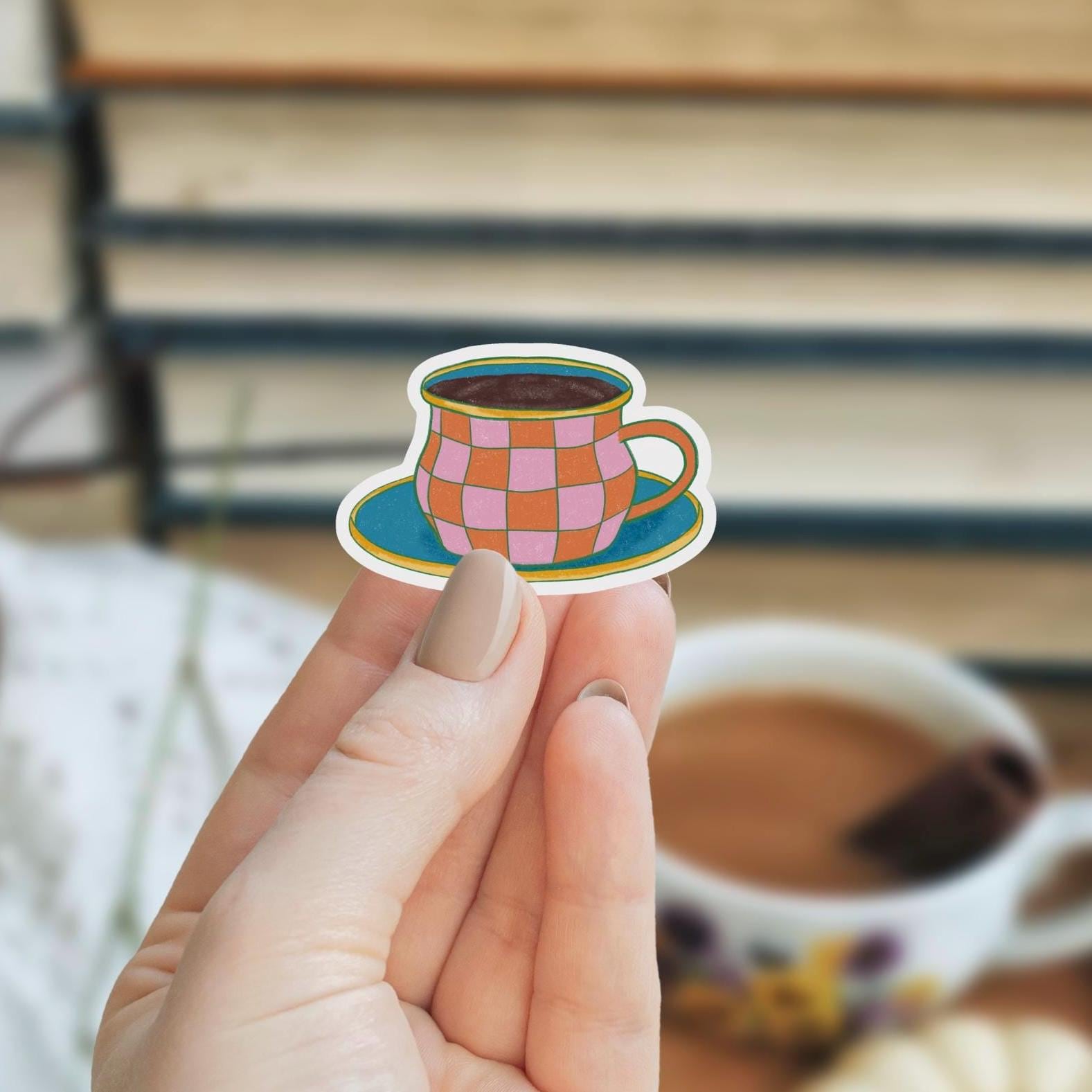 Tea Party Sticker Set, Laptop Decals, Aesthetic Stickers, Water Bottle Stickers