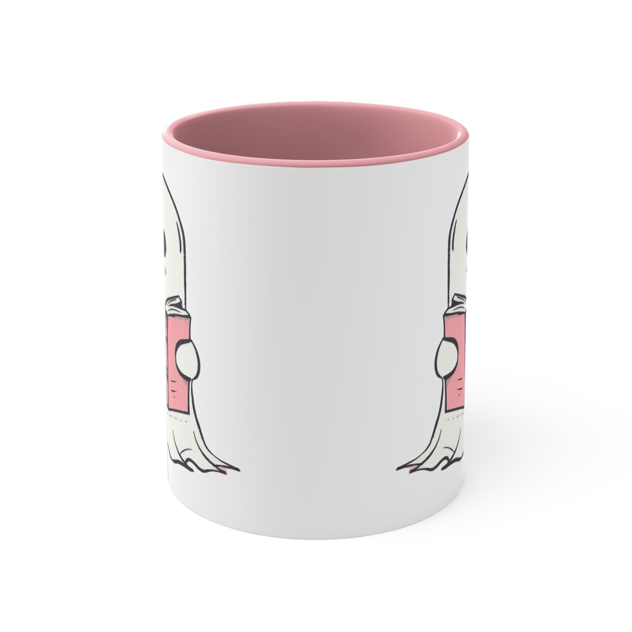 Pink Reading Ghost Mug