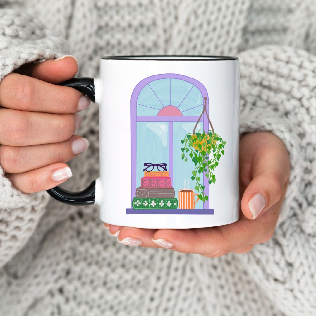 Book Stack Window 11oz Mug