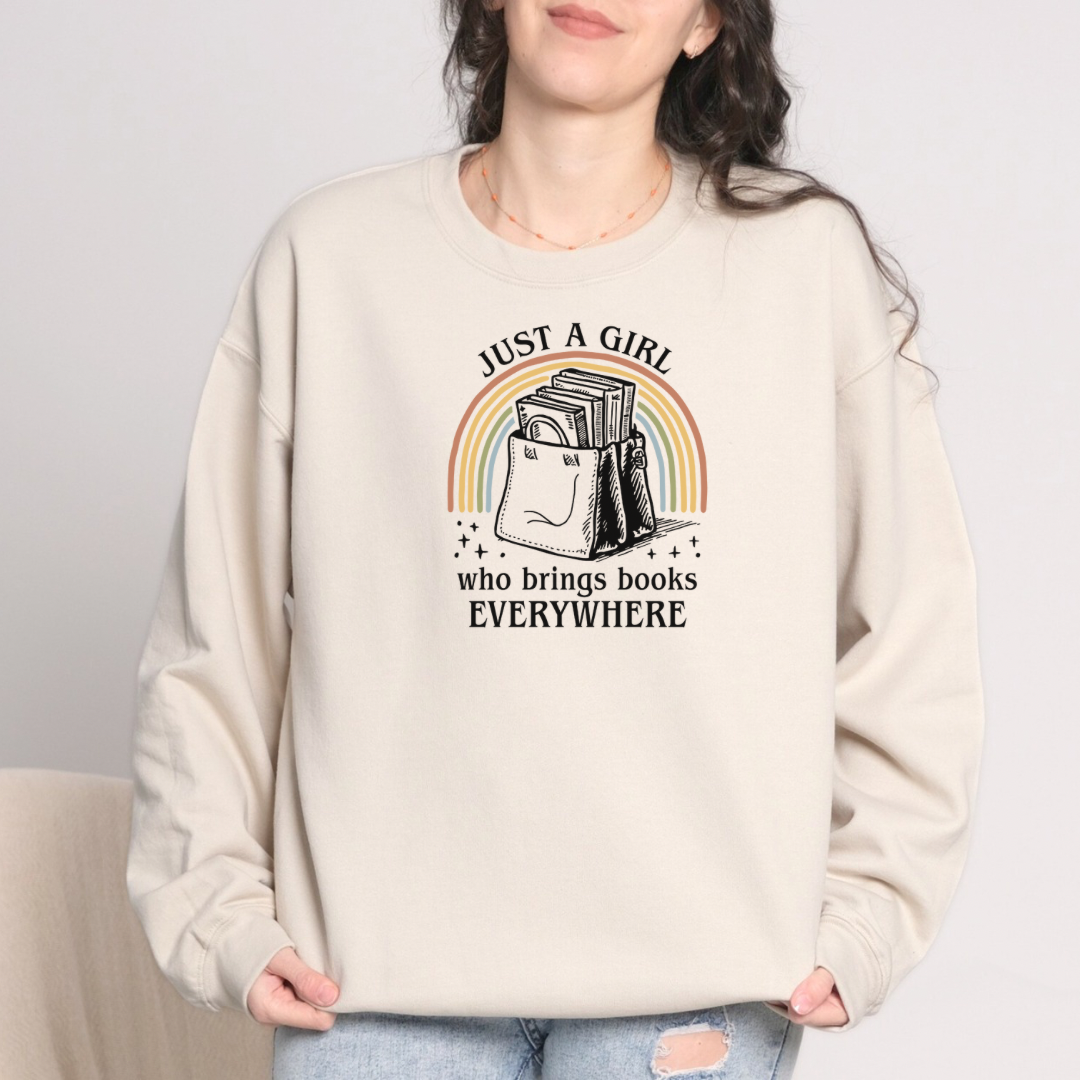 Girl Who Brings Books Everywhere Sweatshirt