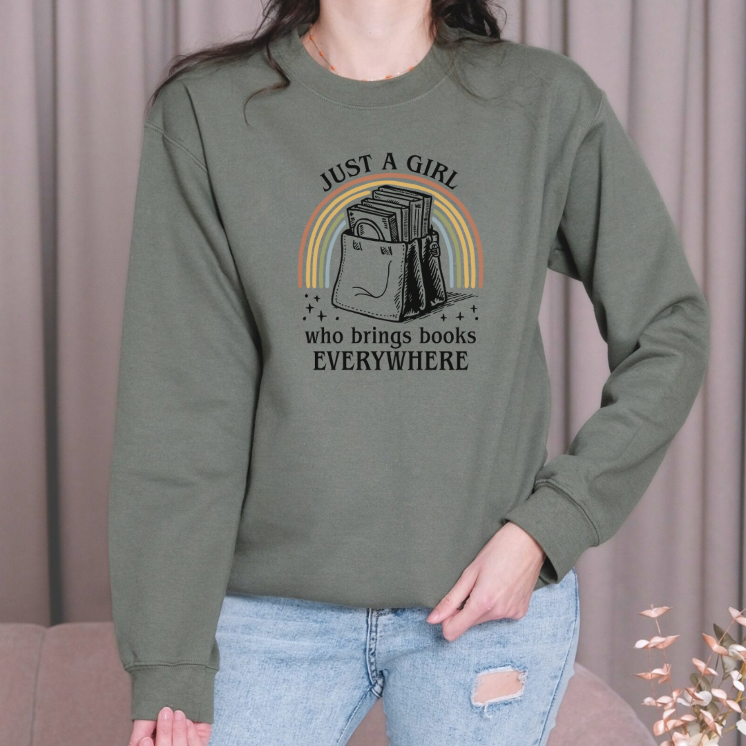 Girl Who Brings Books Everywhere Sweatshirt