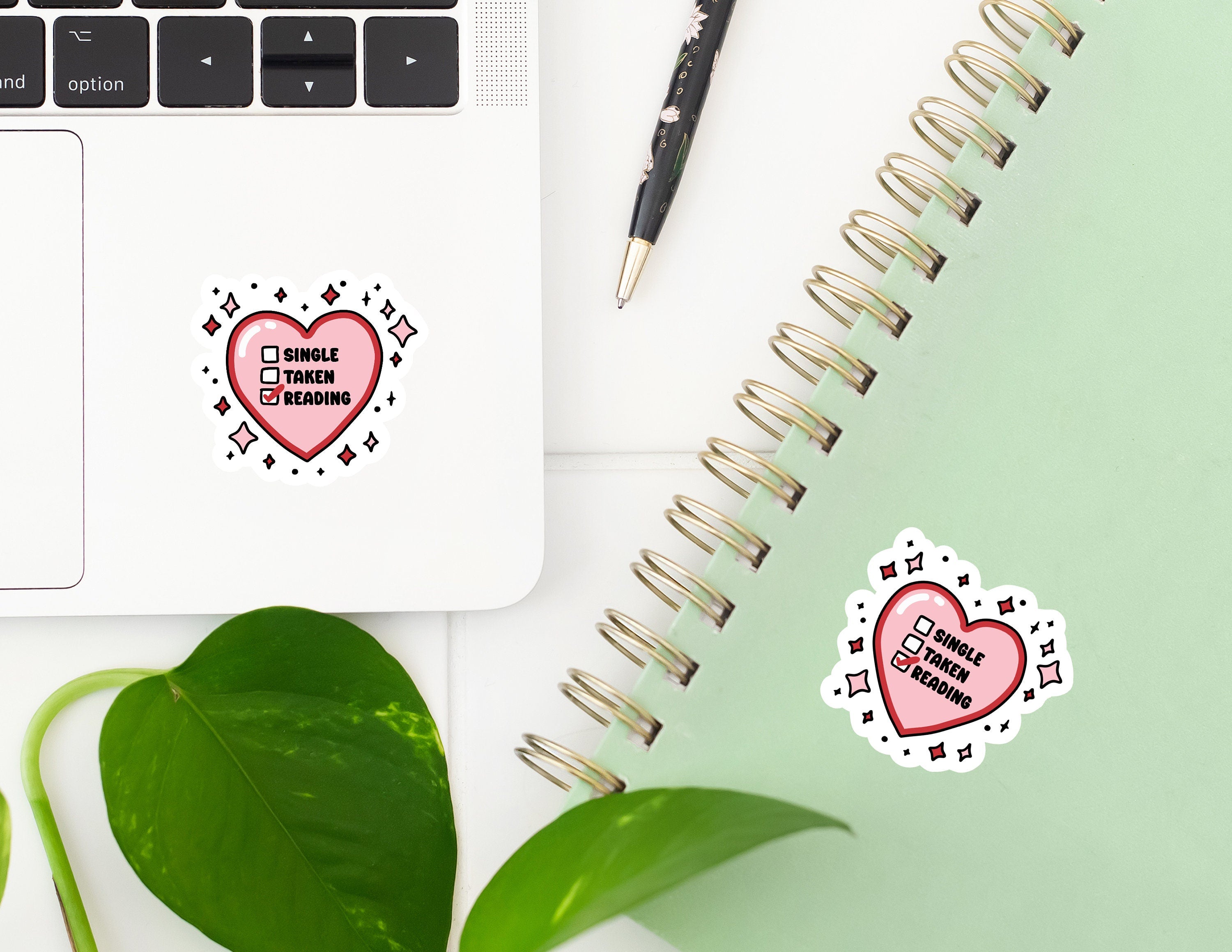 Valentine’s Day Sticker, Kindle Sticker, Book Sticker, Computer Stickers, Cute Stickers, Waterproof, Laptop Decals