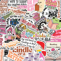3-50 Piece Kindle Sticker Pack, Reader Stickers, Book Stickers, Cute Stickers, Laptop Decals