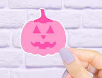 Pink Pumpkin Waterproof Sticker