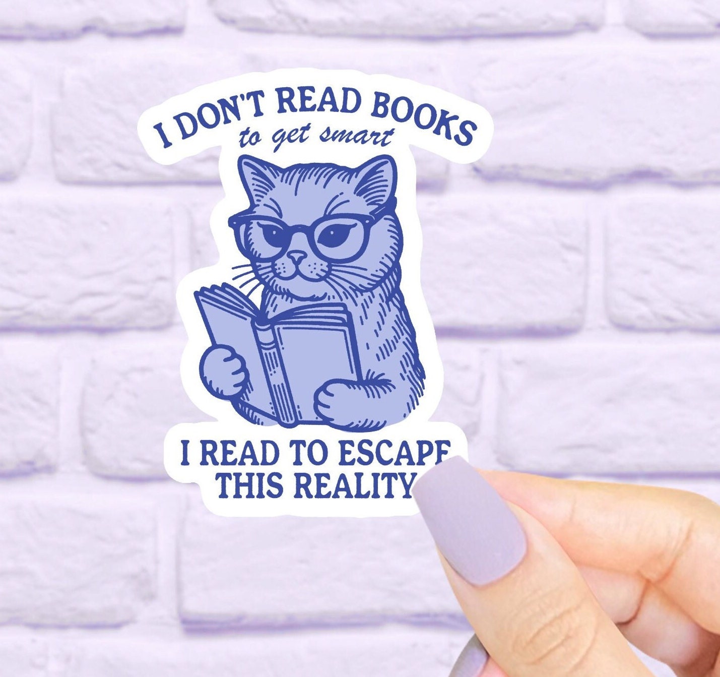 Read To Escape Reality Cat Waterproof Sticker