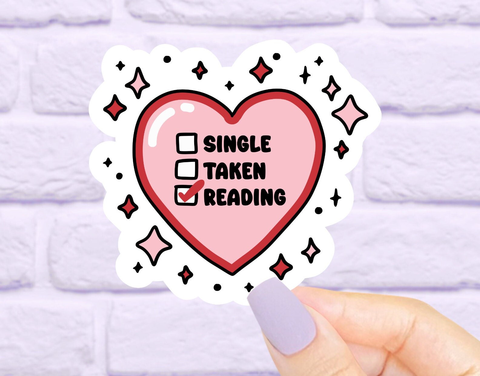 Valentine’s Day Sticker, Kindle Sticker, Book Sticker, Computer Stickers, Cute Stickers, Waterproof, Laptop Decals