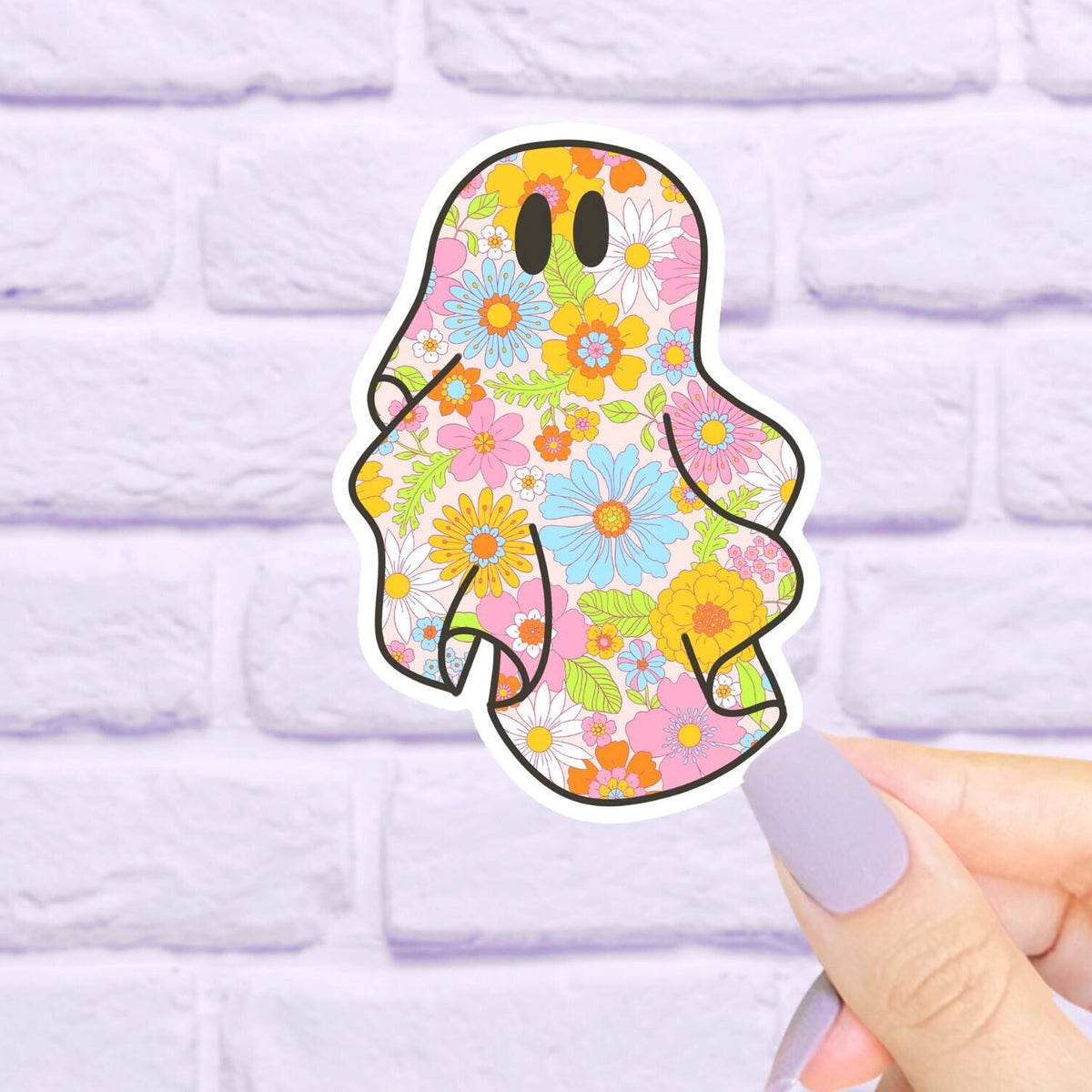 Floral Ghost Waterproof Sticker