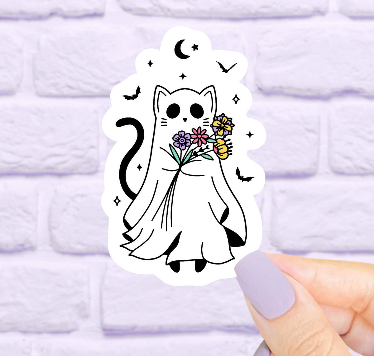 Kindle Stickers, Cat Stickers, Halloween Stickers, Cat Lover Gifts, Cute Stickers, Ghost Stickers