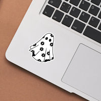 Black and White Floral Ghost Waterproof Sticker