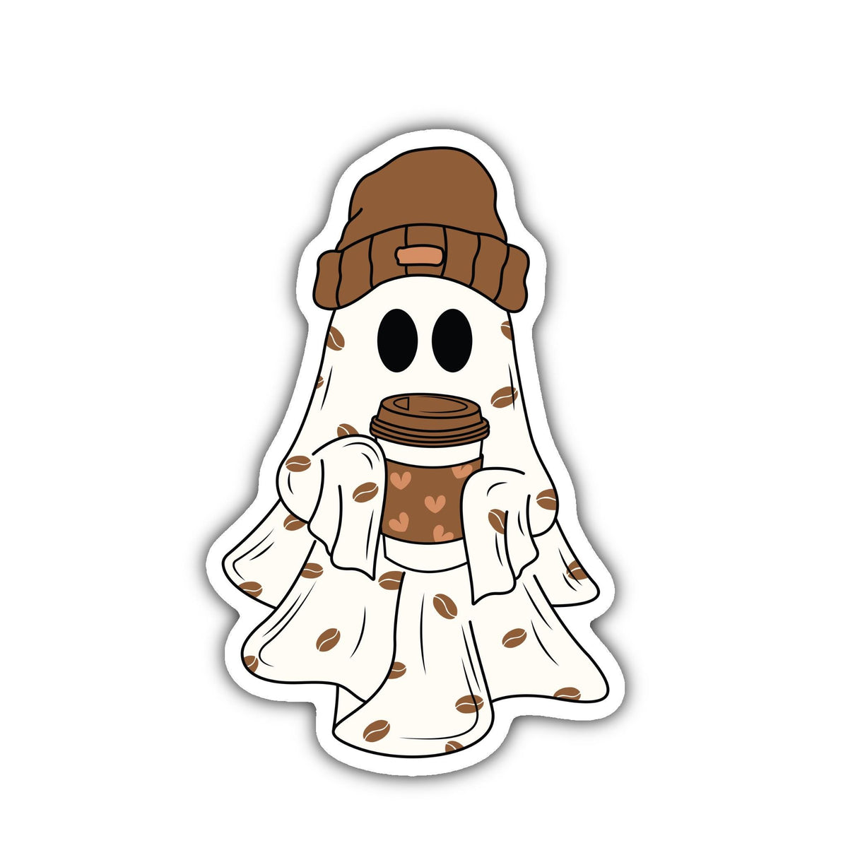 Coffee Ghost Waterproof Sticker