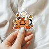 Reading Ghost in a Pumpkin Mug Fall Waterproof Sticker