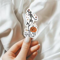 The Most Wonderful Time of the Year Skeleton Waterproof Sticker