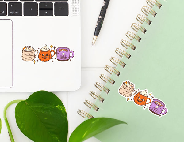 Halloween Coffee Mugs Waterproof Sticker