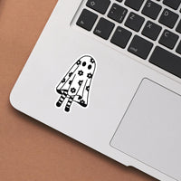 Black and White Floral Ghost Girl Waterproof Sticker