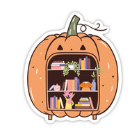 Pumpkin Bookshelf Waterproof Sticker