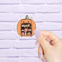 Pumpkin Bookshelf Waterproof Sticker