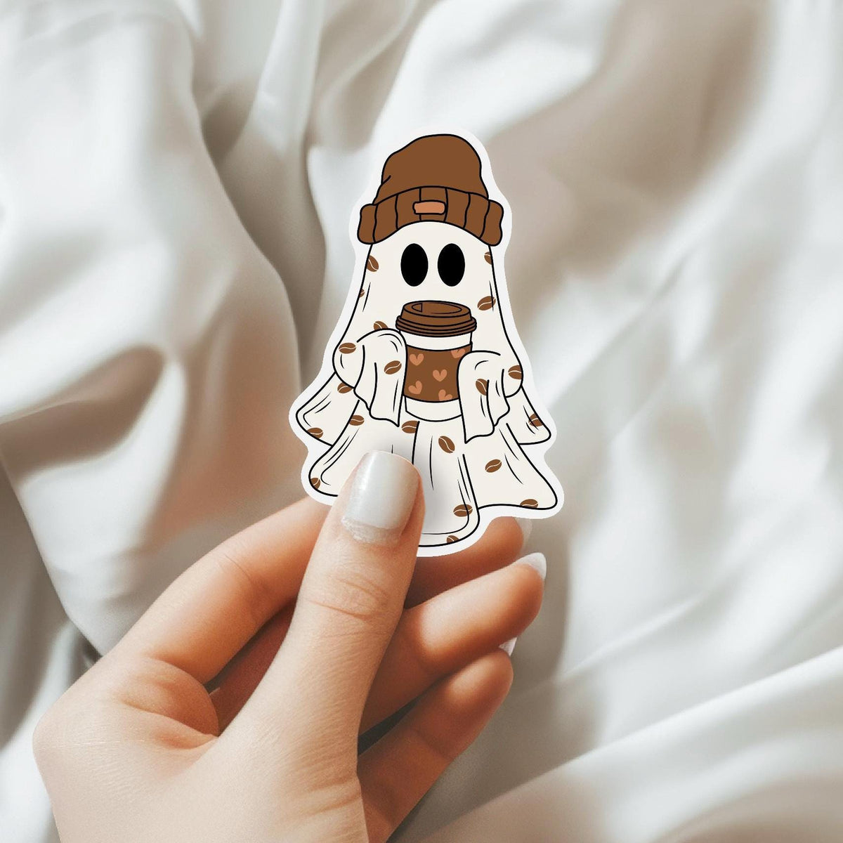 Coffee Ghost Waterproof Sticker