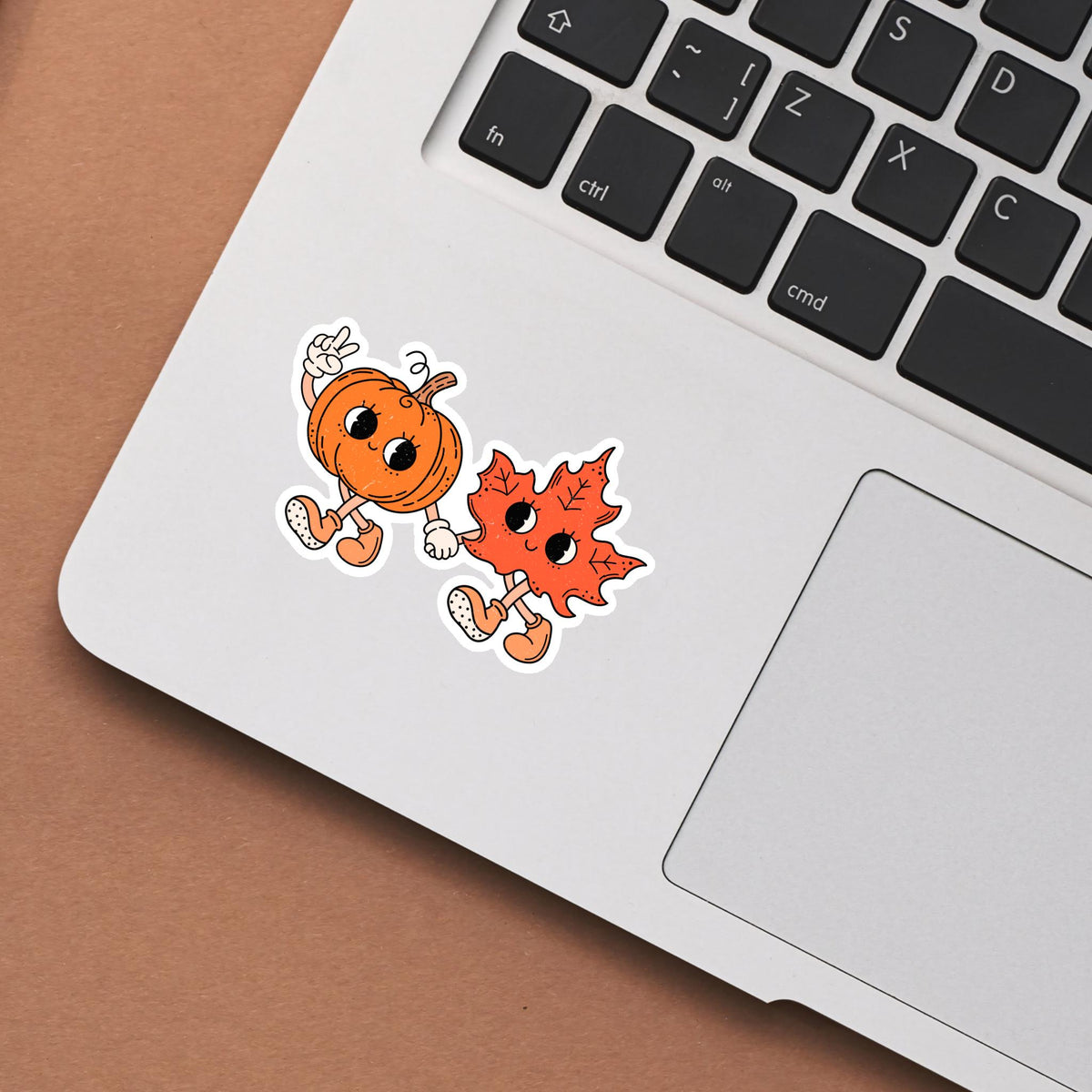 Pumpkin and Leaf Waterproof Sticker