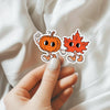 Pumpkin and Leaf Waterproof Sticker