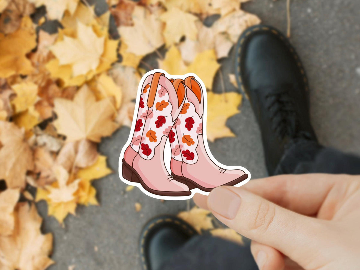 Fall Cowboy Boots Waterproof Sticker