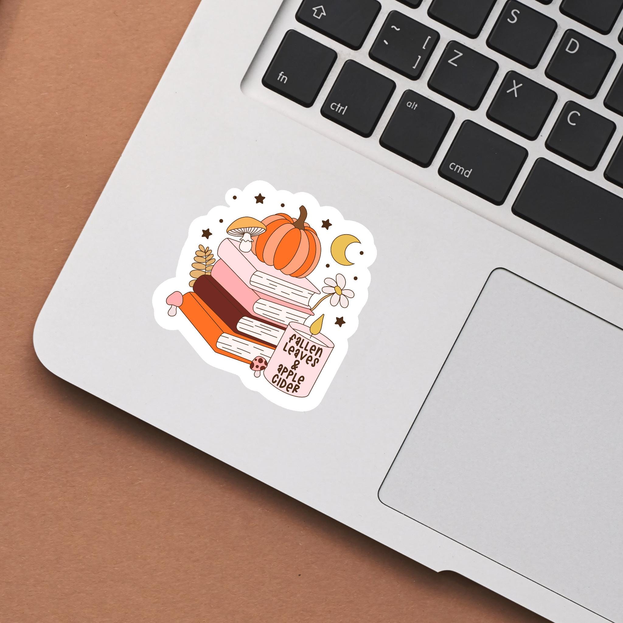 Fall Bookstack Waterproof Sticker