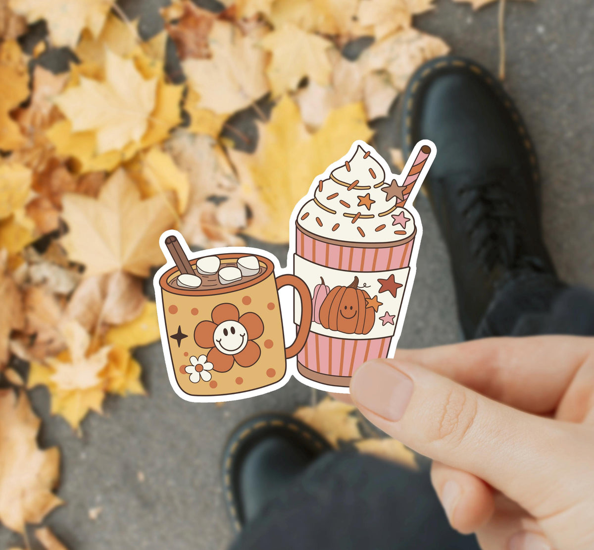 Pumpkin Spice Drinks Waterproof Sticker