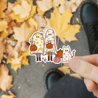 Trick-or-Treating Ghost Trio Waterproof Sticker