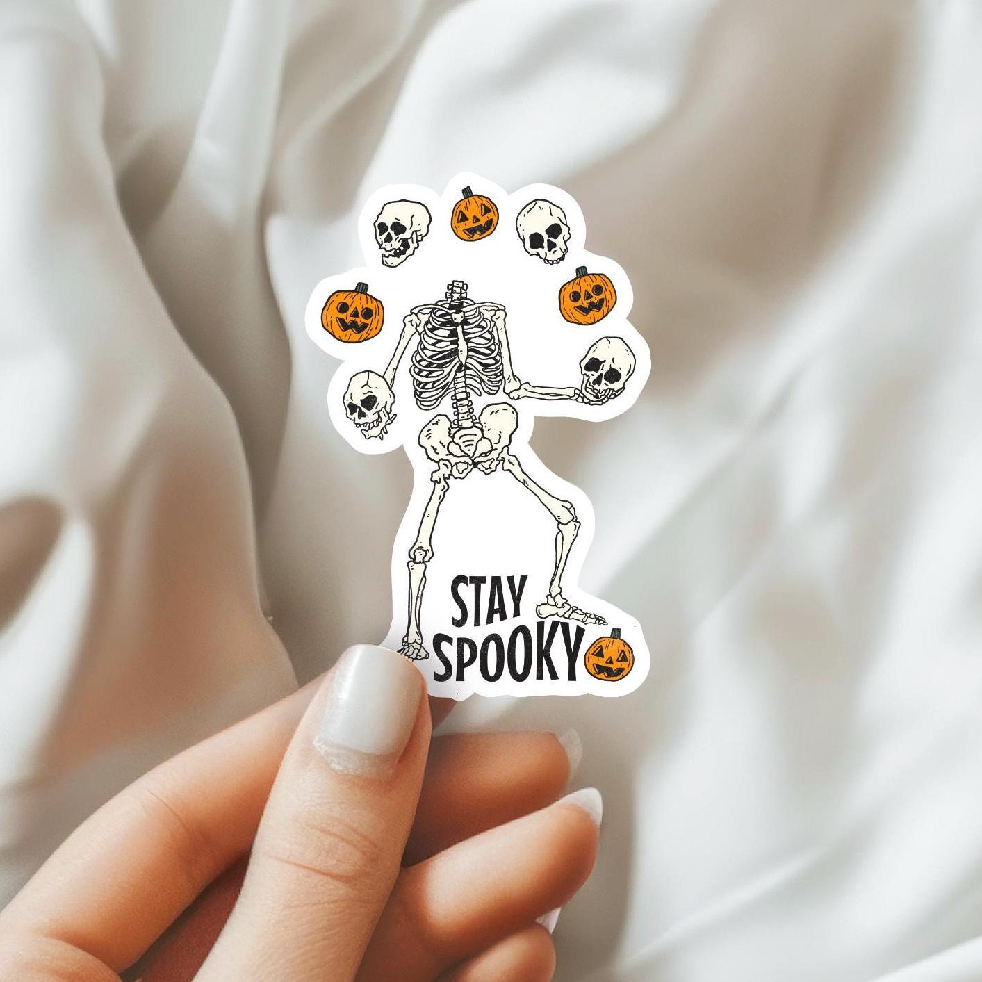 Stay Spooky Skeleton Waterproof Sticker