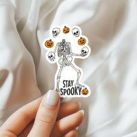 Stay Spooky Skeleton Waterproof Sticker