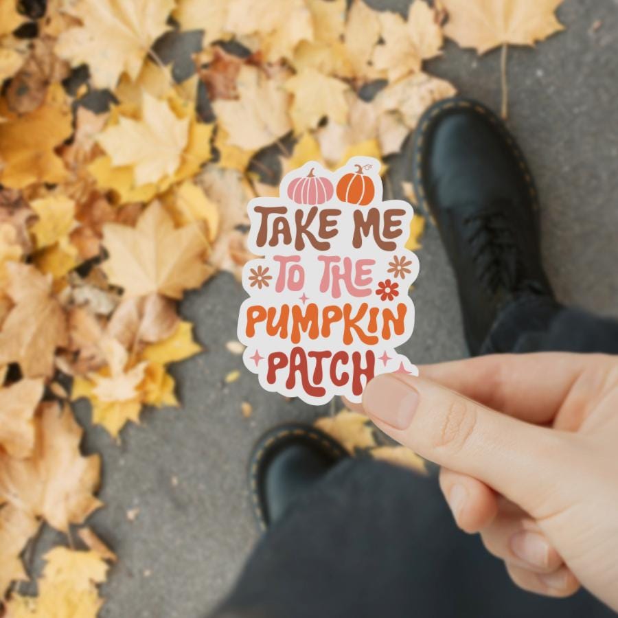 Take Me to the Pumpkin Patch Waterproof Sticker