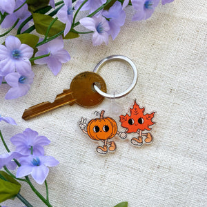 Cute Fall Pumpkin Keychain C