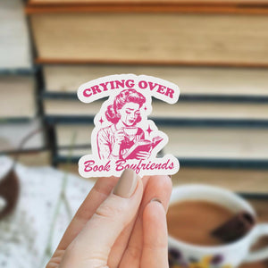 Crying Over Book Boyfriends Waterproof Sticker