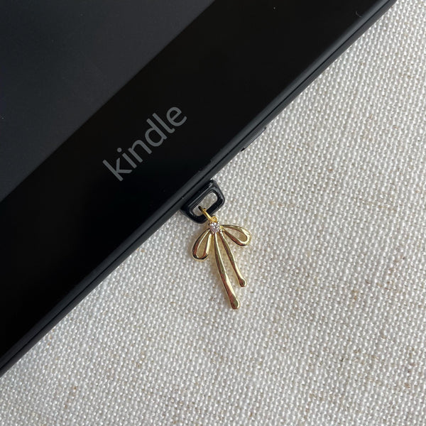 Bow Kindle Dust Plug Charm, Phone Charm, Bookish Merch, Bookish Gifts, Kindle Accessories, Phone Accessories