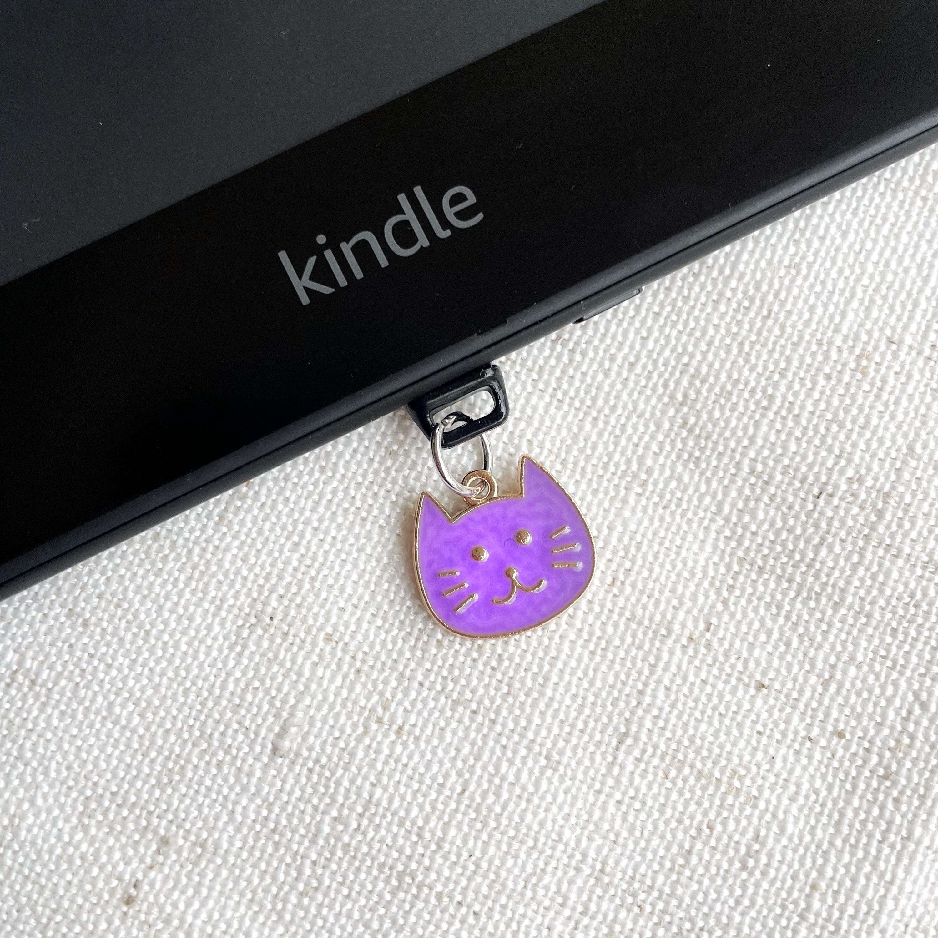 Enamel Cat Kindle Dust Plug Charm, Phone Charm, Bookish Merch, Bookish Gifts, Kindle Accessories, Phone Accessories