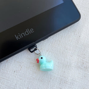 Rubber Duckie Kindle Charm, Phone Charm, USB Charm, Mini Keychain Charm, Bookish Merch, Bookish Gifts, Kindle Accessories, Phone Accessories