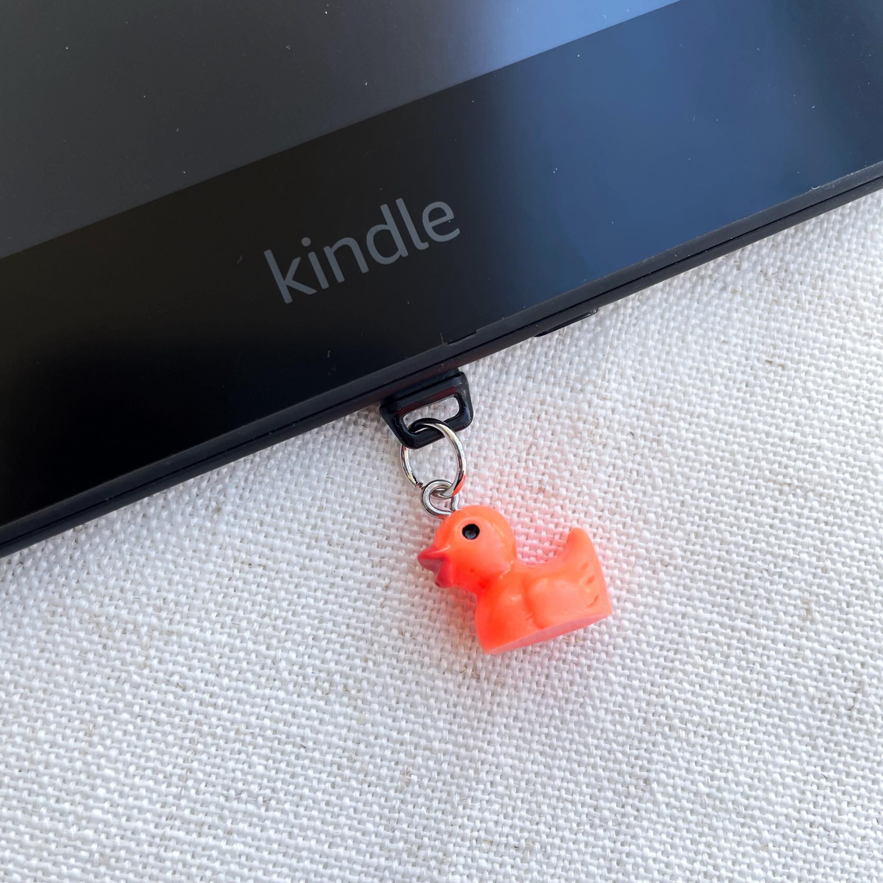 Rubber Duckie Kindle Charm, Phone Charm, USB Charm, Mini Keychain Charm, Bookish Merch, Bookish Gifts, Kindle Accessories, Phone Accessories