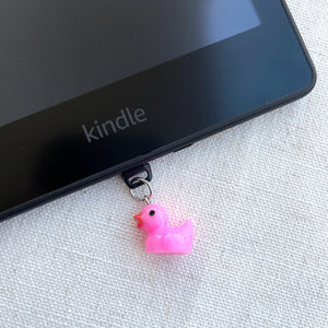 Rubber Duckie Kindle Charm, Phone Charm, USB Charm, Mini Keychain Charm, Bookish Merch, Bookish Gifts, Kindle Accessories, Phone Accessories