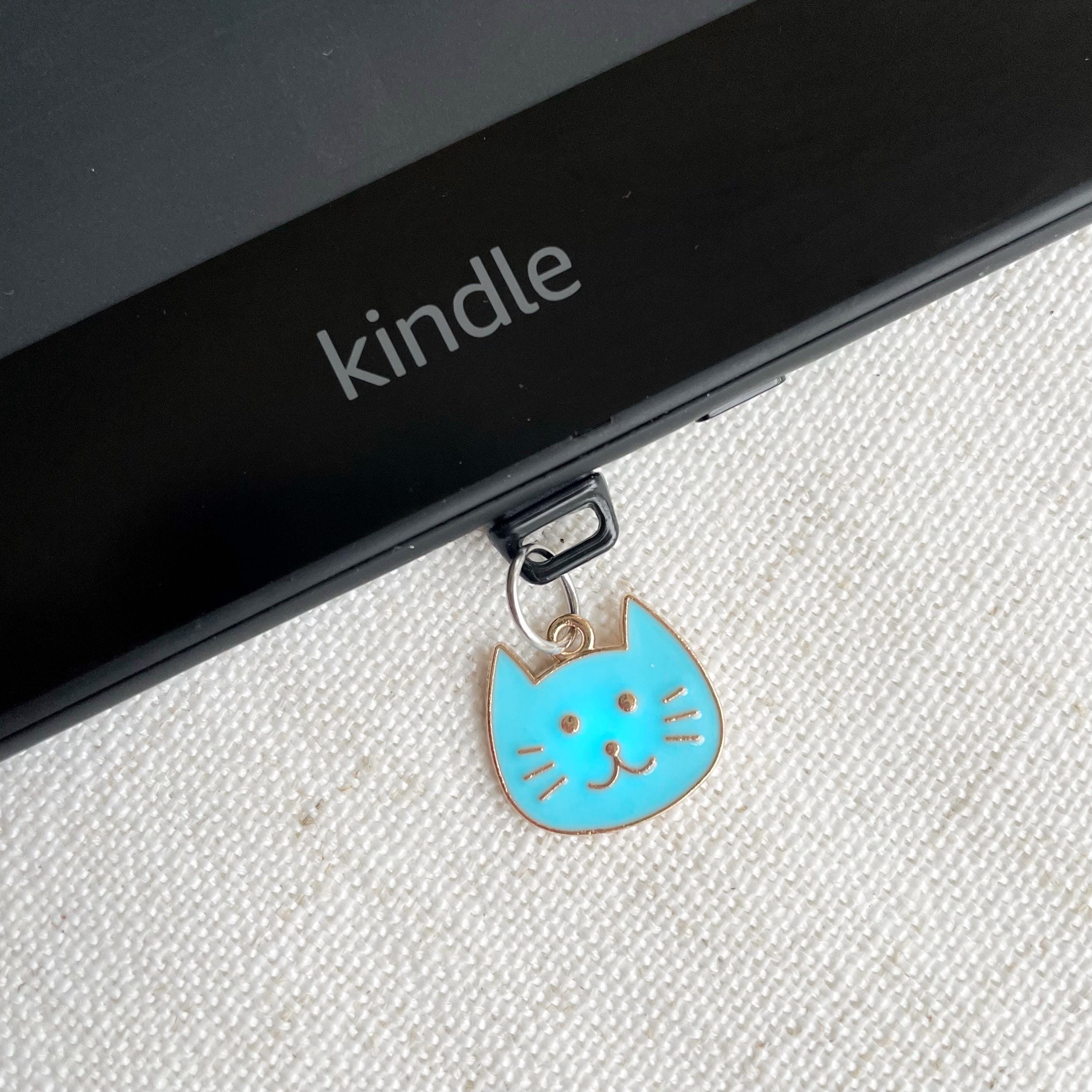 Enamel Cat Kindle Dust Plug Charm, Phone Charm, Bookish Merch, Bookish Gifts, Kindle Accessories, Phone Accessories