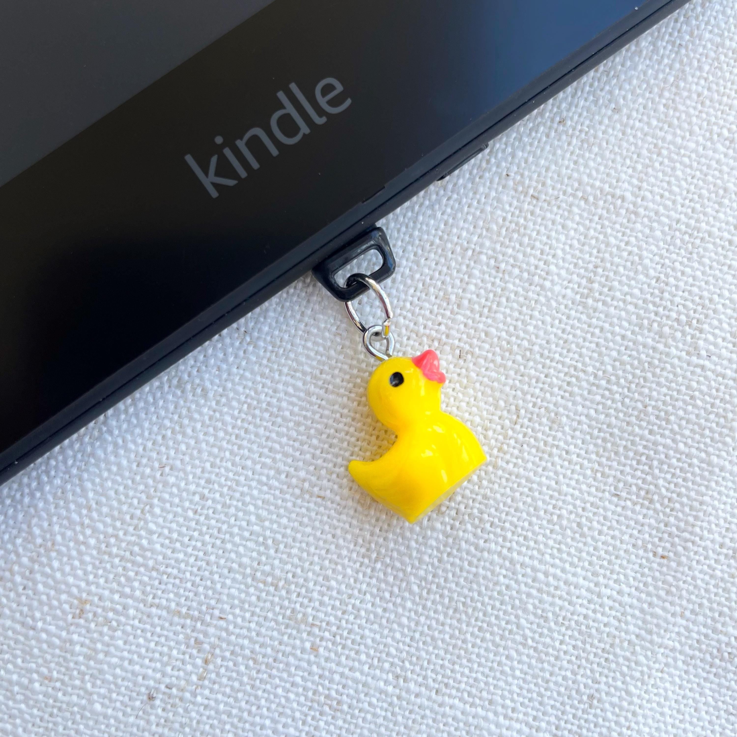 Rubber Duckie Kindle Charm, Phone Charm, USB Charm, Mini Keychain Charm, Bookish Merch, Bookish Gifts, Kindle Accessories, Phone Accessories