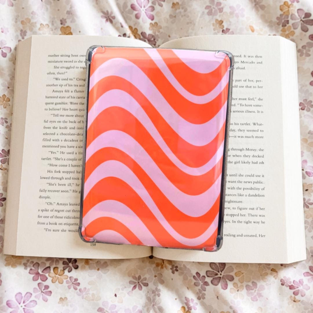 Wavy Pink and Orange Kindle Insert