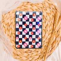 Groovy Flower Checkered Kindle Insert, Kindle Accessories, Bookish, Book Lover Gift