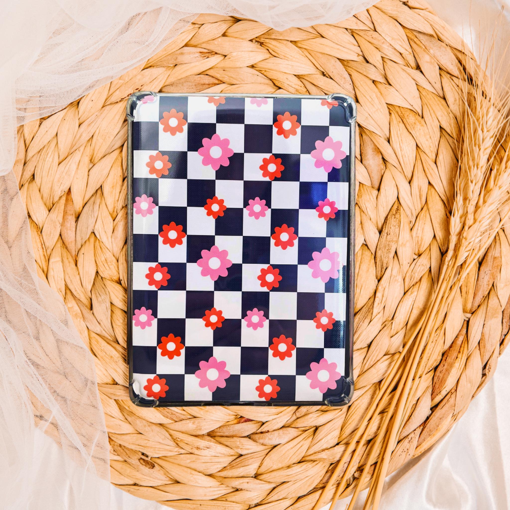 Groovy Flower Checkered Kindle Insert