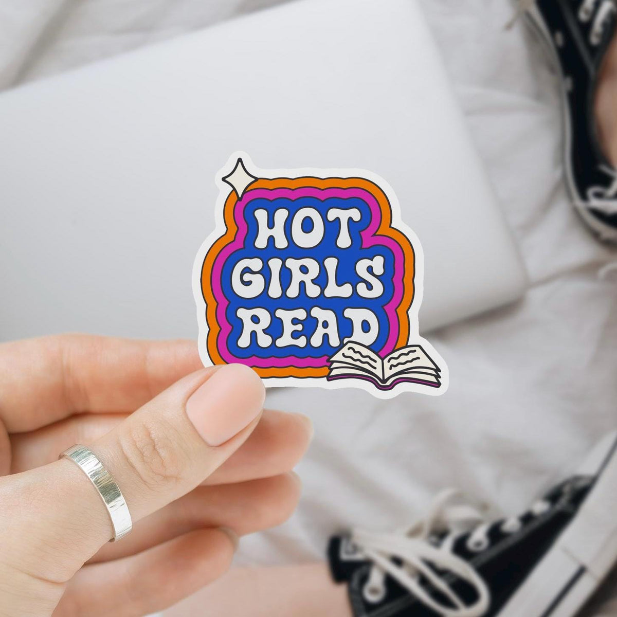 Hot Girls Read Waterproof Sticker