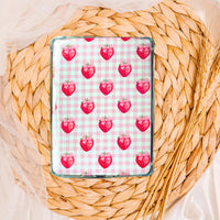 Checkered Strawberries Kindle Insert, Kindle Accessories, Bookish, Book Lover Gift