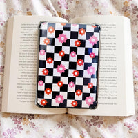 Groovy Flower Checkered Kindle Insert, Kindle Accessories, Bookish, Book Lover Gift