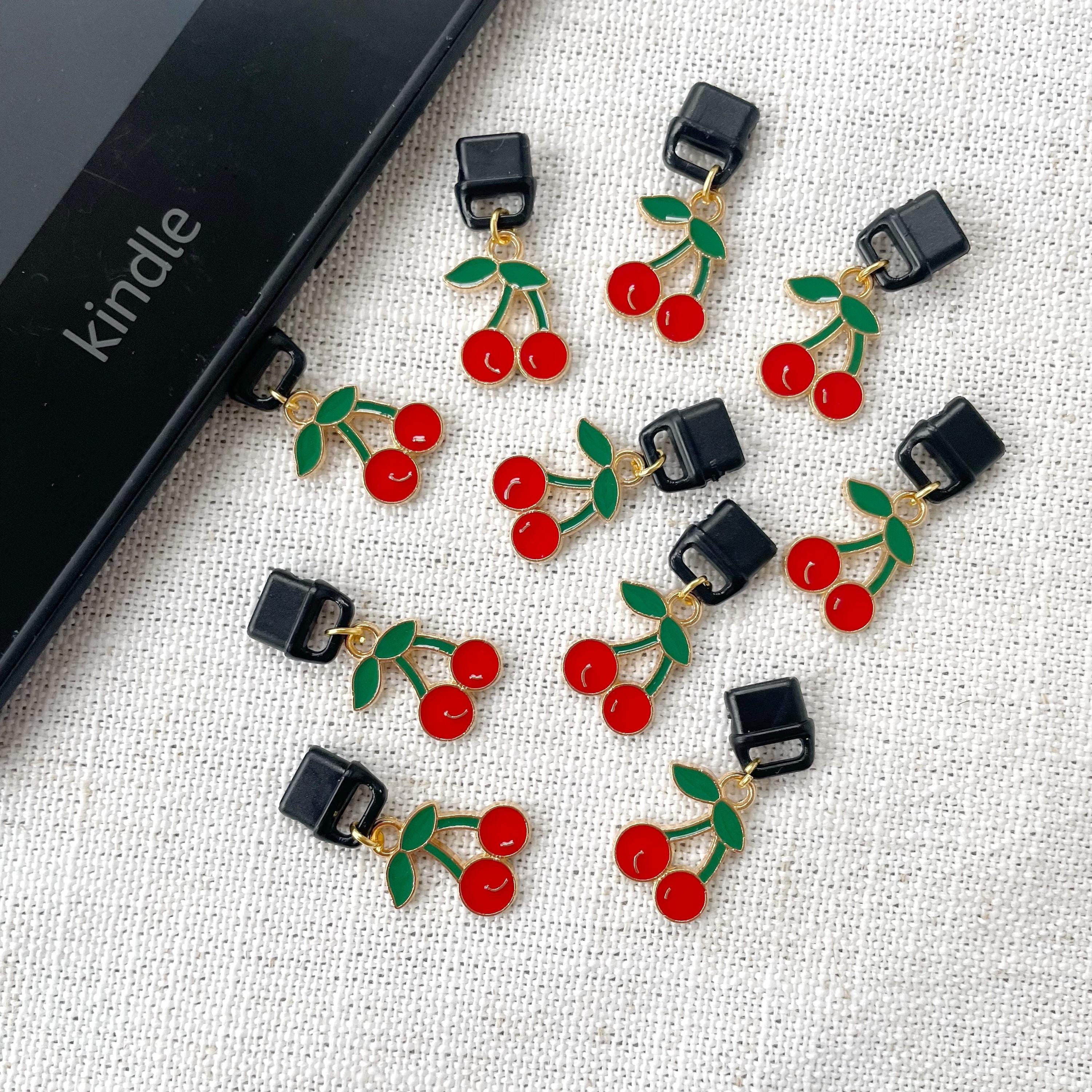 Cherry Kindle Dust Plug Charm, Phone Charm, Bookish Merch, Bookish Gifts, Kindle Accessories, Phone Accessories