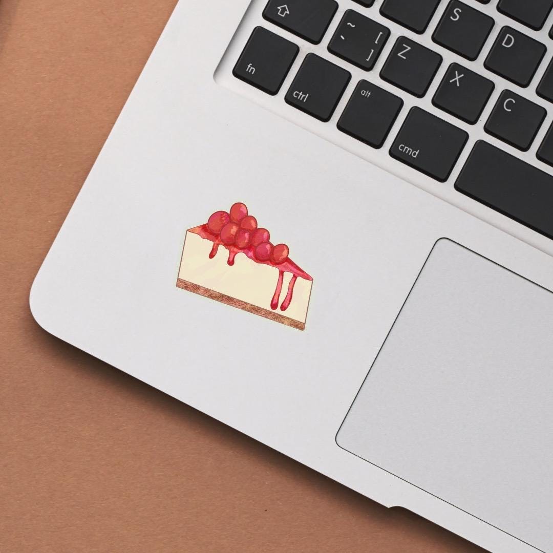 Cherry Cheesecake Sticker, Laptop Decals, Aesthetic Stickers, Water Bottle Stickers