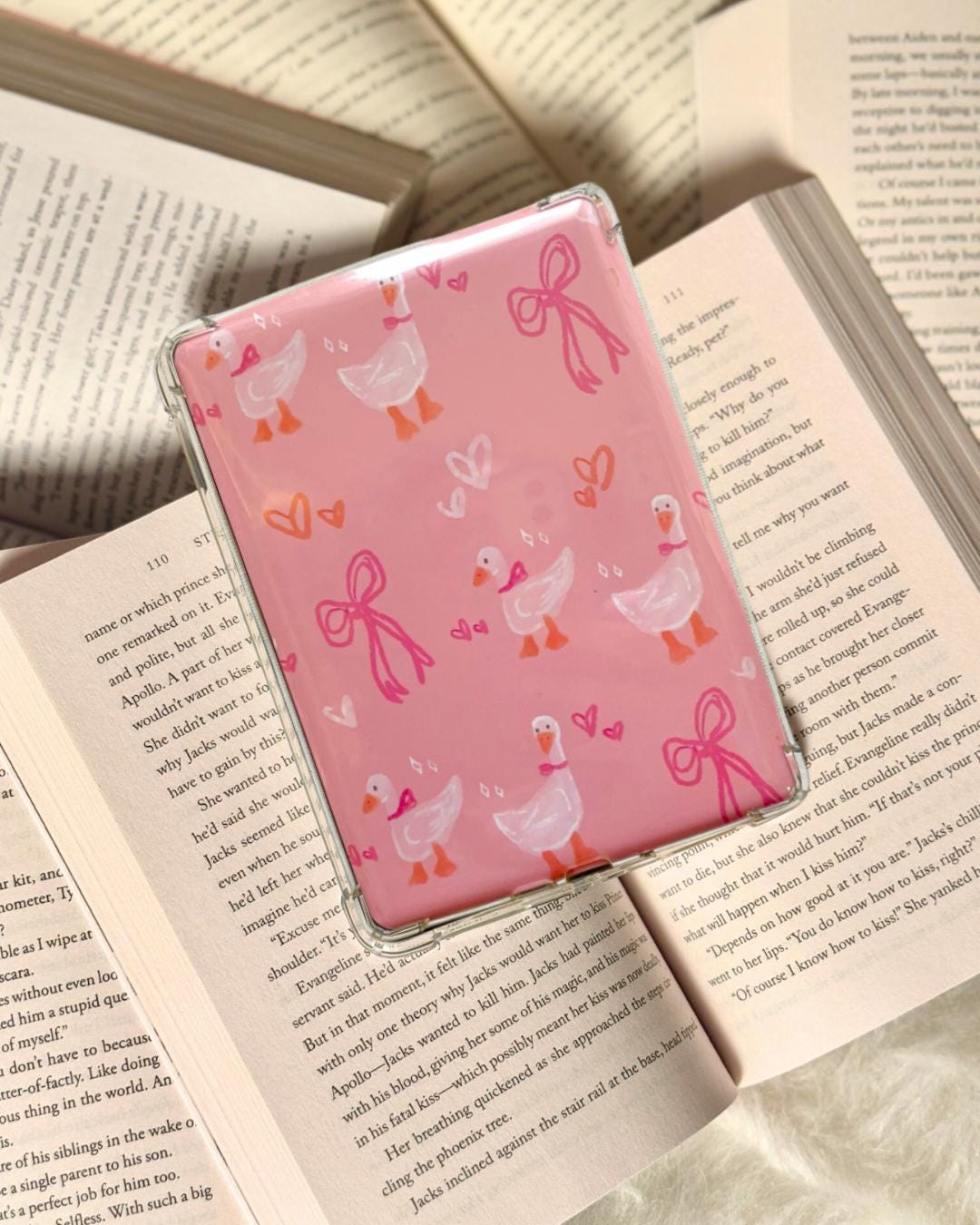 Pink Goose Kindle Insert, Kindle Accessories, Bookish, Book Lover Gift