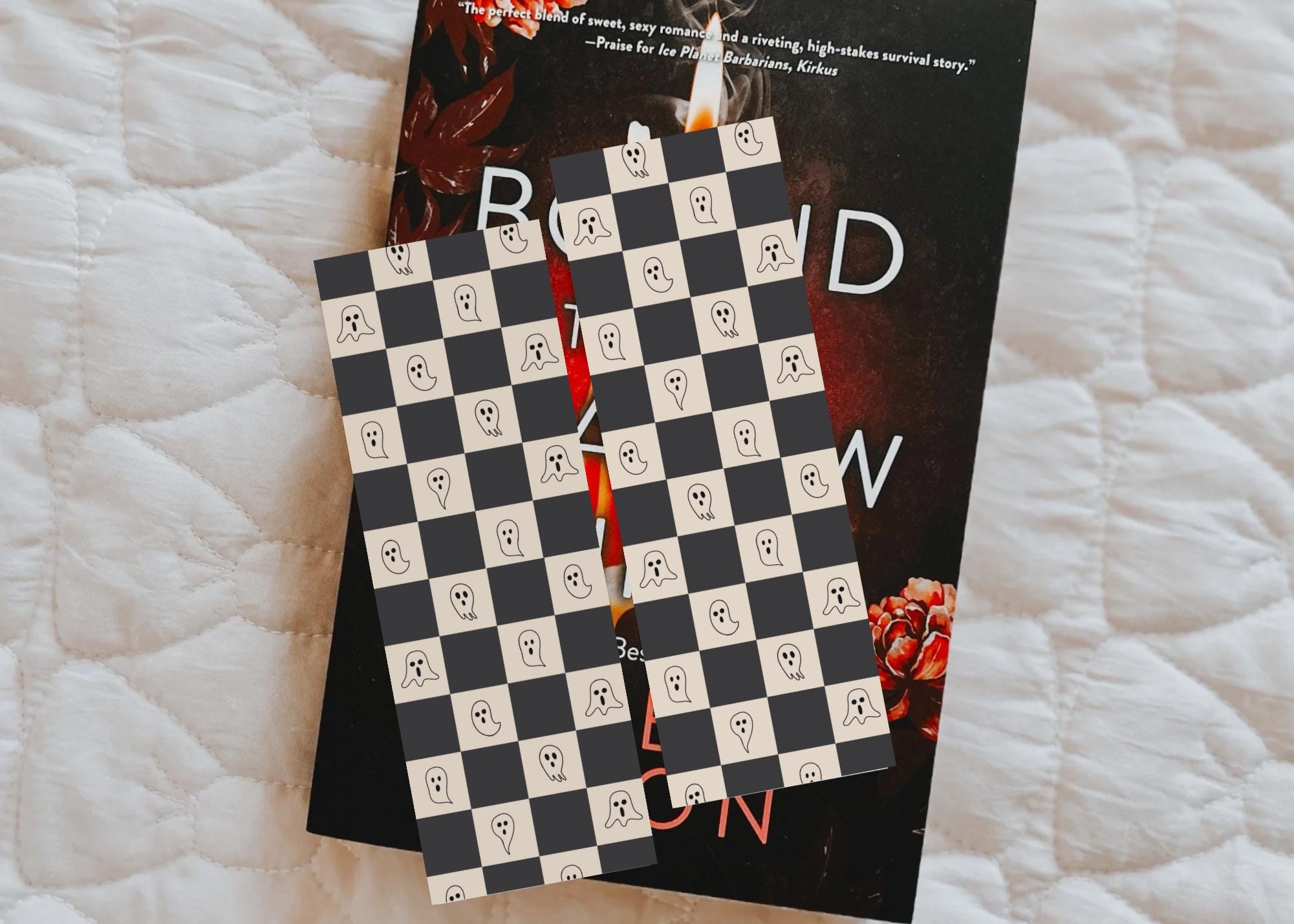Checkered Ghost Bookmark, Bookish Merch, Book Lover Gift, Gifts for Readers