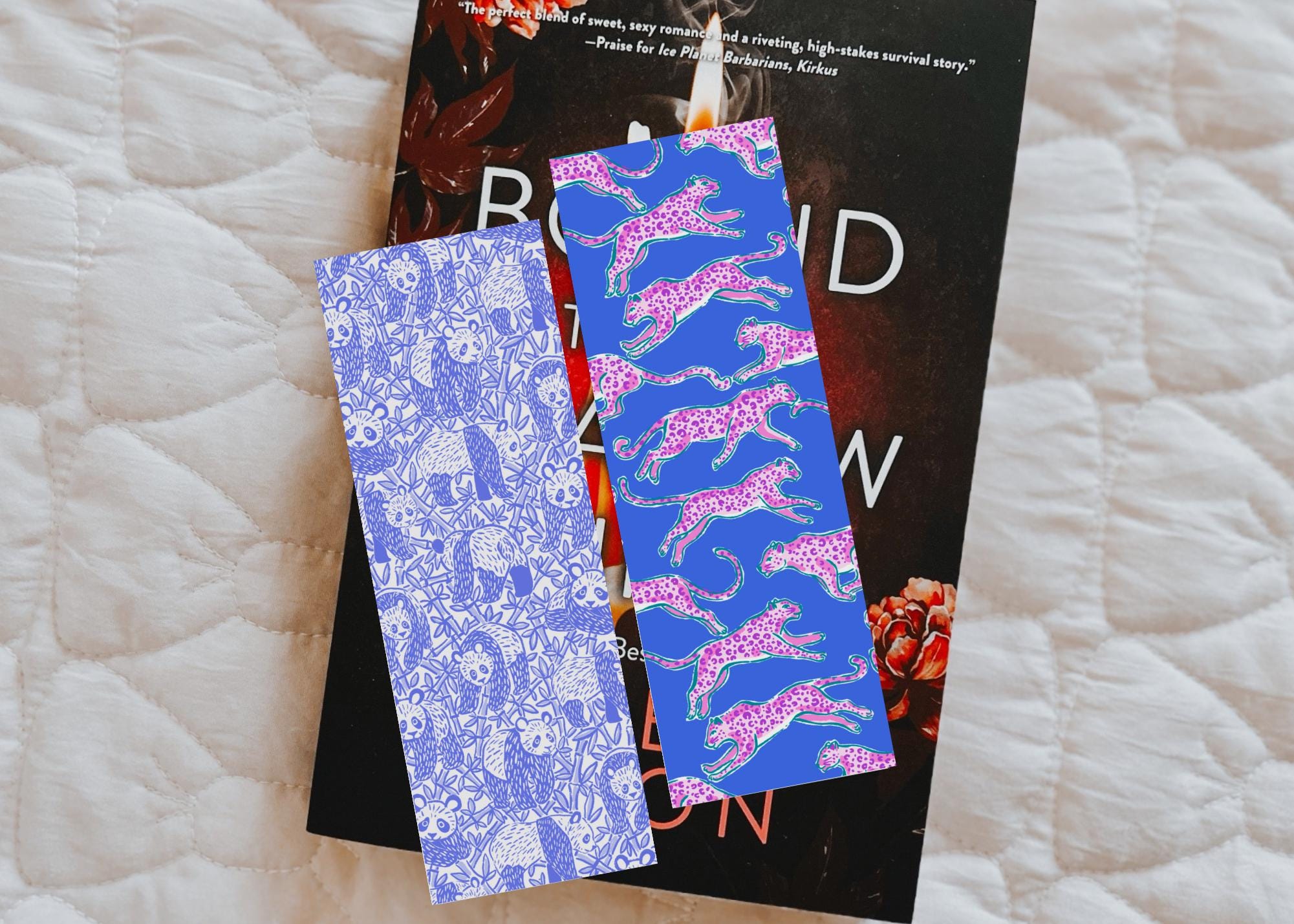 Blue Leopard Bookmark, Bookish Merch, Book Lover Gift, Gifts for Readers
